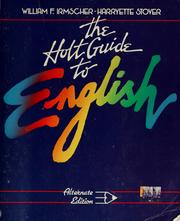 Cover of: The Holt guide to English by William F. Irmscher