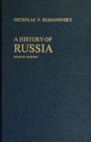 Cover of: A history of Russia by Nicholas Valentine Riasanovsky