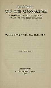 Cover of: Instinct and the unconscious by W. H. R. Rivers