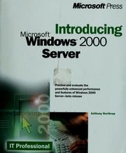 Cover of: Introducing Microsoft Windows 2000 Server