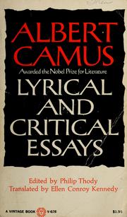 Cover of: Lyrical and critical essays