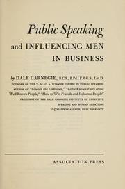 Cover of: Public speaking and influencing men in business ...