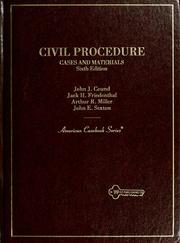Cover of: Civil procedure by by John J. Cound ... [et al.].