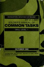 Cover of: Soldier's manual of common tasks by United States Department of the Army