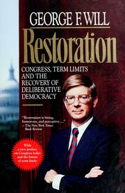 Cover of: Restoration: Congress, Term Limits and the Recovery of Deliberative Democracy