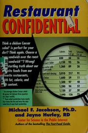 Cover of: Restaurant Confidential: The Shocking Truth about What You're Really Eating When You're Eating Out