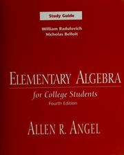 Cover of: Study guide: Elementary algebra for college students, fourth edition [by] Allen R. Angel