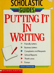 Cover of: Putting it in writing: Scholastic guides