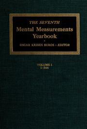 The seventh mental measurements yearbook by Oscar Krisen Buros