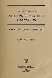 Cover of: Modern securities transfers by Egon Guttman