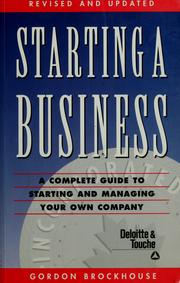 Cover of: Starting a business by Gordon Brockhouse