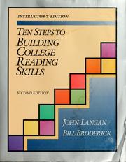 Cover of: Ten Steps to Building College Reading Skills (Townsend Press Reading Series)