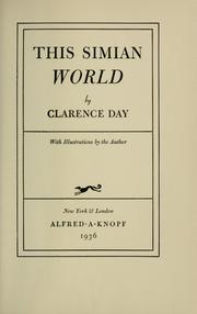 Cover of: This simian world by Day, Clarence