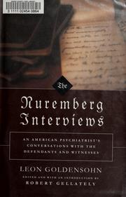 Cover of: The Nuremberg interviews by Leon Goldensohn