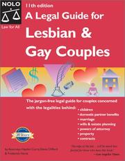 Cover of: A legal guide for lesbian and gay couples by Hayden Curry