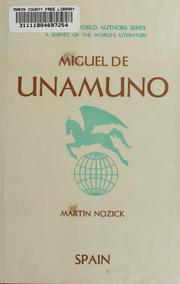Cover of: Miguel de Unamuno. by Martin Nozick