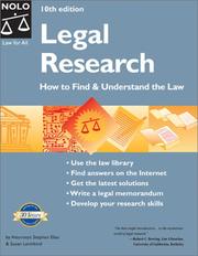 Legal Research by Stephen Elias, Susan Levinkind