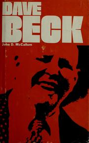 Cover of: Dave Beck by John Dennis McCallum