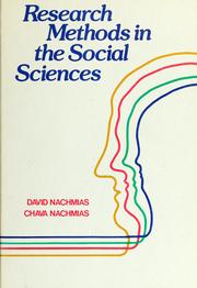 Cover of: Research methods in the social sciences by David Nachmias