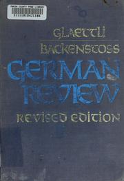Cover of: German review by Walter E. Glaettli
