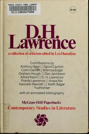 Cover of: D. H. Lawrence: a collection of criticism.