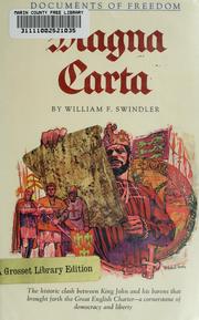 Cover of: Magna carta by William Finley Swindler