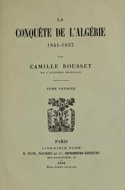 Cover of: La conquête de l'Algérie, 1841-1857