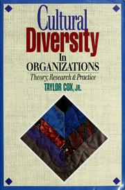 Cover of: Cultural diversity in organizations by Taylor Cox