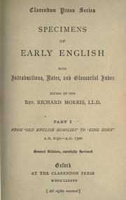 Cover of: Specimens of Early English