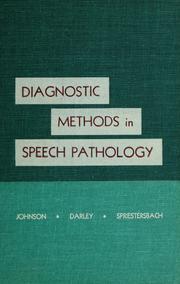 Cover of: Diagnostic methods in speech pathology