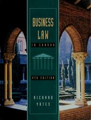 Cover of: Business law in Canada by Richard Yates