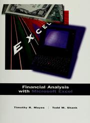 Cover of: Financial analysis with Microsoft Excel by Timothy R. Mayes