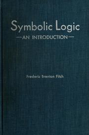 Cover of: Symbolic logic: an introduction.