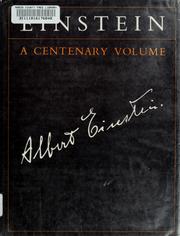 Cover of: Einstein: a centenary volume