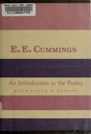 Cover of: E. E. Cummings by Rushworth M. Kidder