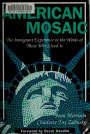 Cover of: American mosaic by [compiled by] Joan Morrison and Charlotte Fox Zabusky.