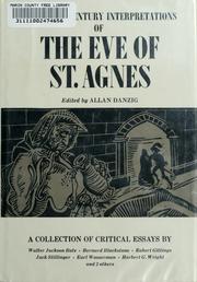 Cover of: Twentieth century interpretations of The eve of St. Agnes by Allan Danzig