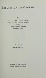 Cover of: Exposition of Genesis by H. C. Leupold