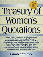 Cover of: Treasury of women's quotations by [compiled by] Carolyn Warner; forward by Erma Bombeck