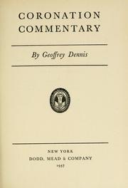 Cover of: Coronation commentary