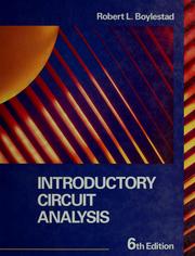 Cover of: Introductory circuit analysis by Robert L. Boylestad