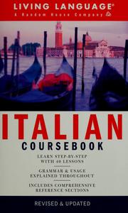 Cover of: Italian coursebook by Lorraine-Marie Gatto