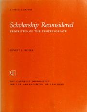 Cover of: Scholarship reconsidered: priorities of the professoriate