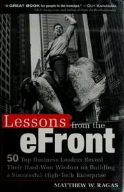Cover of: Lessons from the e-front by Matthew W. Ragas