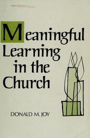Cover of: Meaningful learning in the church