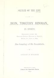Cover of: Sketch of the life of Hon. Timothy Hinman. | Norman W. Bingham