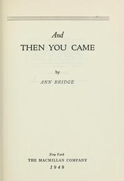 Cover of: And then you came