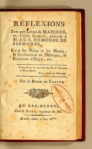 Cover of: Réflexions sur une lettre de Mazères by Baron de Vastey