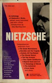 Cover of: Nietzsche:  an anthology of his works