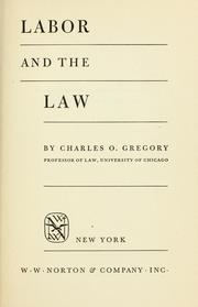 Cover of: Labor and the law
